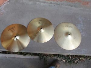 Camber Cymbals 3 of them. Set of Hi hats and 15.5