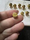 Chanel Vintage Stamped Tiny Gold Metal 10 Buttons Size 10 mm