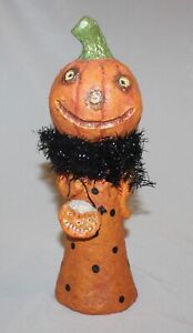 Bethany Lowe Debra Schoch Halloween Pumpkin Jack O Lantern Polka Dot Boa Purse