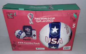 FIFA World Cup 4pc Combo Soccer Set, Size 5 Soccer Ball, USA Flag