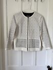 Lafayette 148 New York Off White Spring Leather Jacket With Perforations Lined