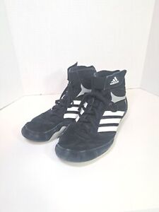 Mens 10.5 Adidas Wrestling Shoes Black White APE 779001 Boxing Sports School MMA