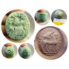 100 AD ancient Roman jade seal horse & bull head stone bead