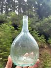 1850s Handblown Historical Flask☆Aqua Pontiled Hunter Fisherman Calabash Flask!