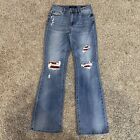 Judy Blue Red Plaid Patch Distresssd Mid Rise Boot Cut Women’s Size 9/29 Jeans