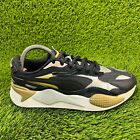 Puma RS-X3 Womens Size 9.5 Black Gold Athletic Running Shoes Sneakers 374329-01