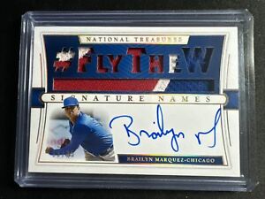 2021 Panini National Treasures Brailyn Marquez Fly The W Patch Auto /25 CUBS
