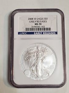 New Listing2008 W MS 70 Silver Eagle Early Releases NGC - See Photos - Free Shipp