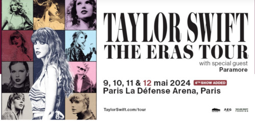 One (1) ticket to Taylor Swift, The Eras Tour, PARIS, Sun May 12, 2024 VIP MERCH