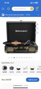 Brand New Udreamer Vinyl Record Player Turntable with Wireless Bluetooth