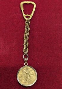 NOS México 1981 1/4 Oz Gold Libertad & 18k keychain  20.8 gr Beautiful!