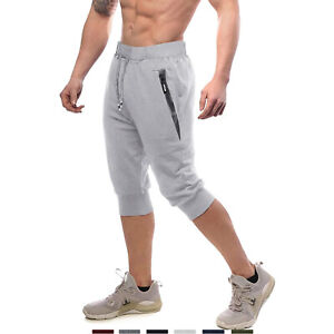Men's 3/4 Capri Shorts Jogger Athletic Gym Workout Training Running Casual Pants