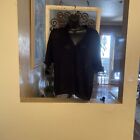 Sag Harbour Shell Sweater Cadigan Black Embroidered XL