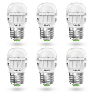 SANSI 4W/7W LED Refrigerator Light Bulb 800lm 60W Equiv. 5000K Daylight A11 E26