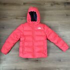 The North Face Girls Size Medium 550 Goose Down Puffer Hooded Jacket 10/12 Pink