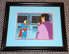 SUPERFRIENDS PRODUCTION ANIMATION CEL OF SUPERMAN AND WONDER TWINS FRAMED ON OBG