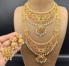South Indian Bollywood Bridal Golden Choker Necklace Fashion Wedding Jewelry Set