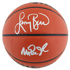 Magic Johnson & Larry Bird Authentic Signed Wilson Basketball BAS Witnessed