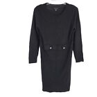 NEW AB Studio Women's Black Long Sleeve Knit Sweater Dress XL Acrylic
