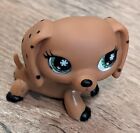 Littlest Pet Shop LPS Dachshund Monopoly Dog with Green Snowflake Eyes Hasbro