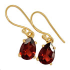 18K Gold Vermeil Natural Garnet Earrings Jewelry CE31602