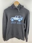 Jeep Girl Women Hoodie Size M Heavy Blend Pouch Pocket Blue Decal Long Sleeve