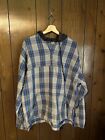 Vintage No Fear Gear Hooded Flannel Poncho XL 90s Made In USA Distressed Faded