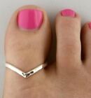 Women's Solid 925 Silver Metal 3 Row Adjustable Toe Ring 14k Yellow Gold Plated