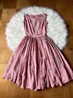 Vintage 40s 50s Iridescent Pink Fit And Flare Sleeveless MIDI Dress Handmade