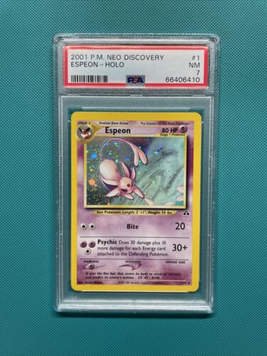 2001 Pokemon Card PSA 7 NM Espeon Neo Discovery Unlimited Holo 1/75 - #66406410