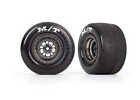 Traxxas Drag Slash Rear Mounted Tires & Satin Black Chrome Wheels 9475A