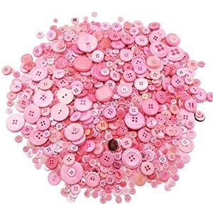600-700Pcs Pink Buttons for Crafts Bulk Pink Craft Buttons Assorted Size for