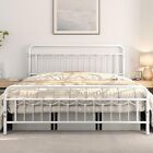 Yaheetech California King Size Metal Bed Frame with Vintage Headboard and Foo...