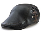 Jamont Men PU Faux Leather Fashion Vintage Visor Cap Beret Newsboy Hat, Free SHP