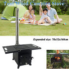 Portable Wood Camping Stove with Chimney Pipes Outdoor Picnic Tent Heating Stove
