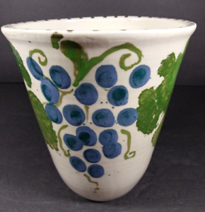 New ListingGrapes Porcelain Studio Art Pottery Hand Thrown  Vase Signed Pallay '98