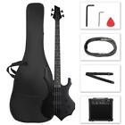School Band 44 Inch Matt Electric Bass Guitar H-H Pickup With 20W Amp,Carry Bag