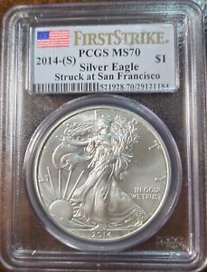 2014-(S) American Silver Eagle PCGS Certified MS70 First Strike San Francisco!