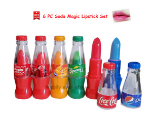 6 PC Soda Magic Lipstick Set - Color Changing Long Lasting Magic Lipsticks