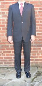 $8500 ZILLI Super 180s Dark Grey 3-Button Pinstripe Suit w/ Silk Lining 40R