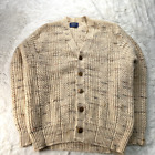 Vintage Pendleton Mens Large Beige Cardigan Sweater - Made in USA