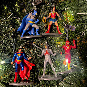 5ct 2023 (Batman Superman Wonder Woman Flash) Christmas Ornaments Justice League