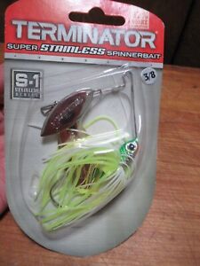 Terminator Spinnerbait 3/8oz super stainless spin S-1 silver shad