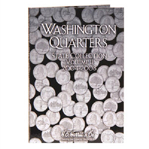H E HARRIS 2581 Coin Folder Washington STATE Quarters #2  2004-2008 P&D  BOOK