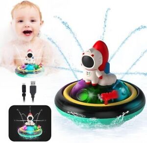 Baby Bath Toys, Rechargeable Rocket Bath Toy Sprinkler, Light Up Bathtub Toys