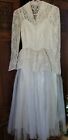 Original Vintage 1930s - 1940s Ivory Lace & Net Wedding Gown - free USA shipping