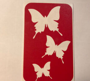 Three Butterflies Glitter Tattoo Stencil Pack