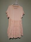 Womens Dress Peach Pink Eyelet Lace Knee Length Size XL