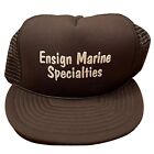 Vintage Ensign Marine Specialities Boating Trucker Hat Mash Snapback Brown