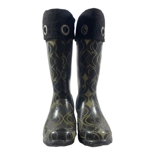 Women’s BOGS Alex Tall Wool Trim Lined Waterproof Rain Snow Boots Size 8